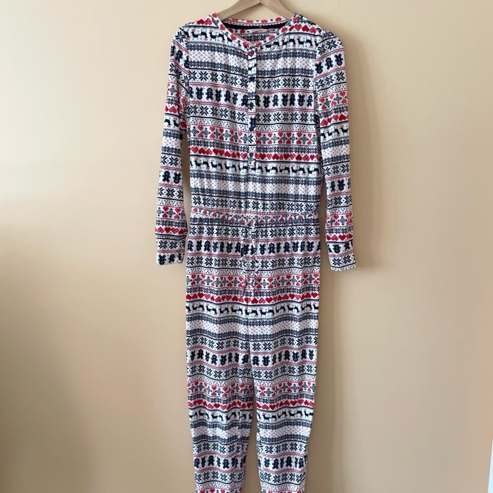 La Vie En Rose Festive Patterned Pajama Onesie S